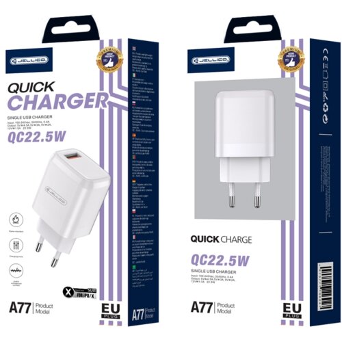 Jellico A77 22,5 W 1XUSB QC3.0 STENSKI POLNILEC ZA APPLE LIGHTNING, (5000337884) Cene