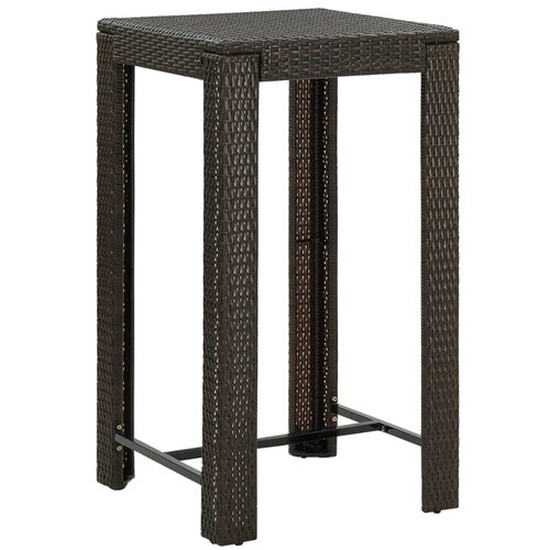 VidaXL Vrtni barski stol smeđi 60,5 x 60,5 x 110,5 cm od poliratana Slike