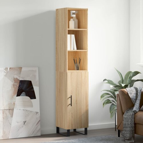  Visoka komoda hrasta sonome 34,5x34x180cm od konstruiranog drva Slike