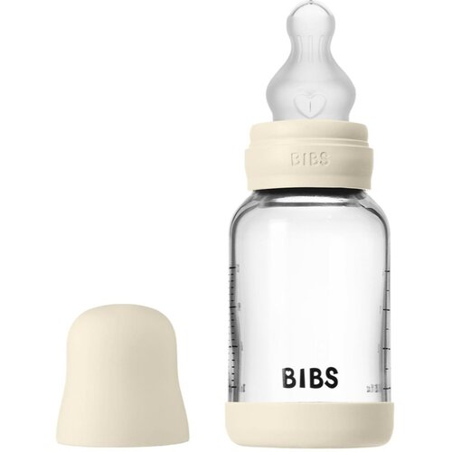 Bibs Baby Glass Bottle Silicone bočica protiv kolika sa silikonskim usnikom Ivory 120 ml Cene
