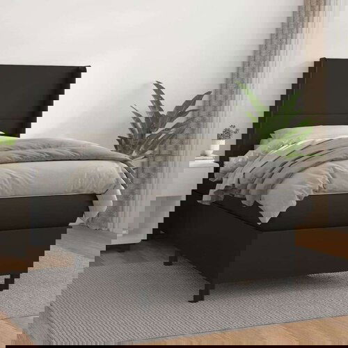  Box spring postelja z vzmetnico črna 80x200 cm umetno usnje, (20789874) Slike