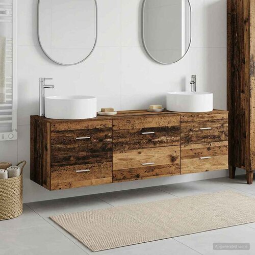  Set namje&scaron;taja za kupaonicu 3 kom. Staro drvo Smeđa 49.5 x 44.5 x 65.5 cm Cijene