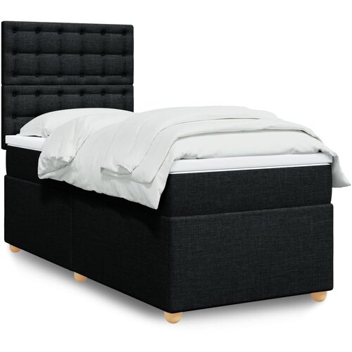 The Living Store Box spring postelja z vzmetnico črna 80x200 cm blago - Box Spring Postelja, (21428142) Slike
