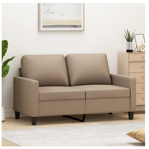 VidaXL Dvosed kapučino barve 120 cm umetno usnje Slike