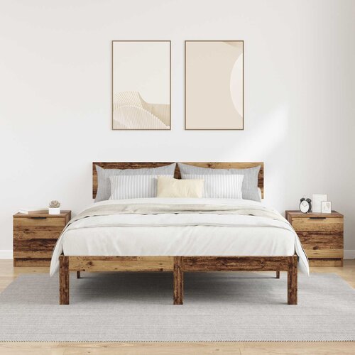 za krevet s ladicama 2 pcs Staro drvo 40 x 39 x 40cm Slike