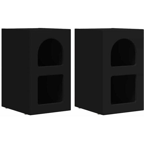 vidaXL Nočna omarica 2 pcs Črna 29,5 x 35 x 50 cm Konstruiran les, (5000107236) Cene