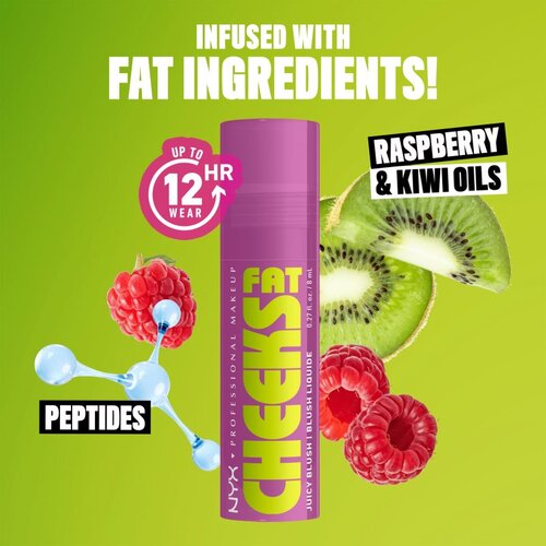 NYX Professional Makeup Fat Cheeks Juicy Blush tekoče rdečilo odtenek 08 Blueberry Burst 8 ml Slike