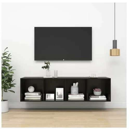  Stenska TV omarica visok sijaj črna 37x37x142,5cm iverna plošča