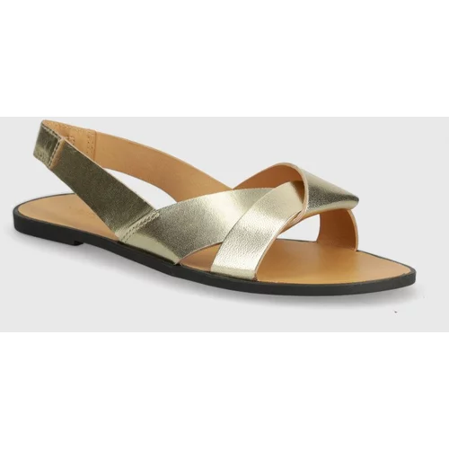 Vagabond Shoemakers Usnjeni sandali TIA 2.0 ženski, zlata barva, 5531-083-81