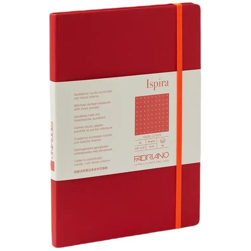  Ispira, notes tvrdi povez, 96 lista, Fabriano, odaberite motiv A5 Tačke Crvena Cene