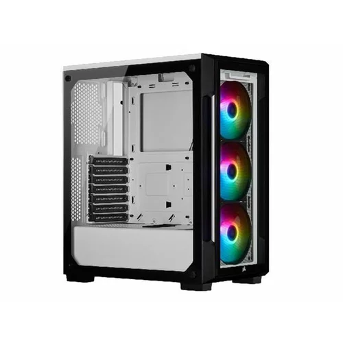Corsair iCUE 220T RGB Tempered Glass Mid-Tower Smart Case — White - CC-9011191-WW
