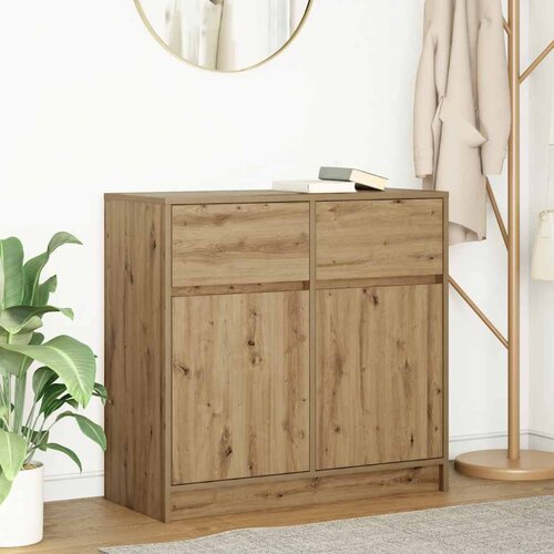 vidaXL Komoda s predalom artisan hrast 80x34x76 cm inženirski les Cene