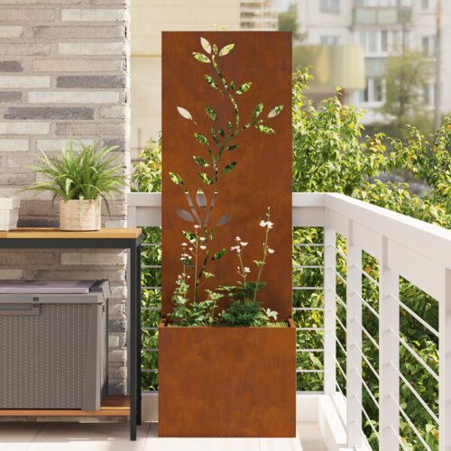 vidaXL Vrtni Sadič s Dekorativnom Pločom Rđa 50 x 140 cm Cene