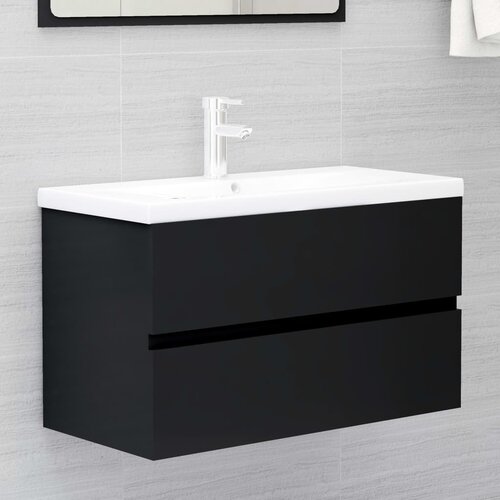 vidaXL ormarić za umivaonik crni 80 x 38,5 x 45 cm od iverice Cijene