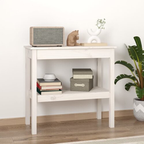 vidaXL konzolni stol bijeli 80x40x75 cm od masivne borovine Cijene