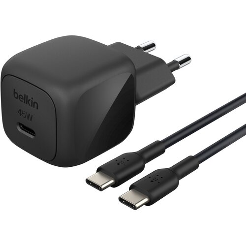 Belkin Paket hitrega stenskega polnilnika USB-C 45W Power Delivery in PPS s 1m kablom USB-C, Črna, (5000190865) Cene