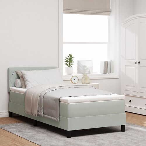 VidaXL Box Spring Krevet s Madracem Svjetlosiva Jednokrevetna Bar&amp;scaron;un Slike