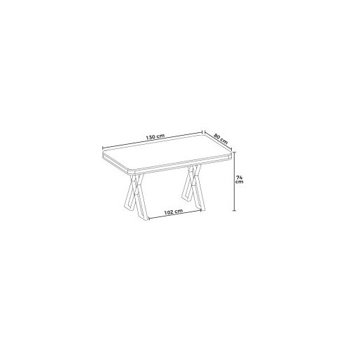 Hanah home Trpezarijski sto Vals White Marble Gold Slike