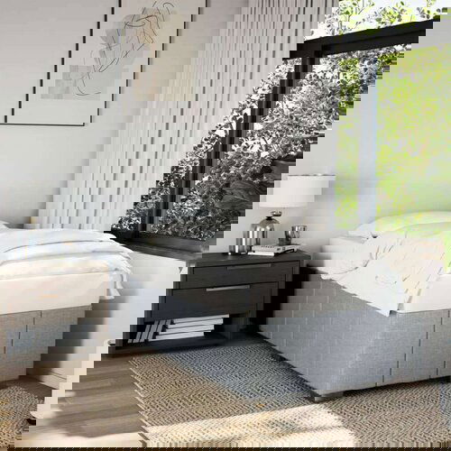  Okvir za krevet svjetlosivi 100 x 200 cm od tkanine Slike