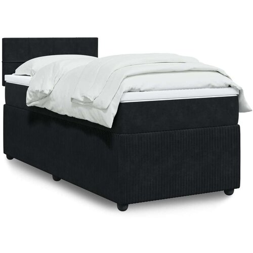 vidaXL Box spring postelja z vzmetnico črna 100x200 cm žamet, (21307424) Cene