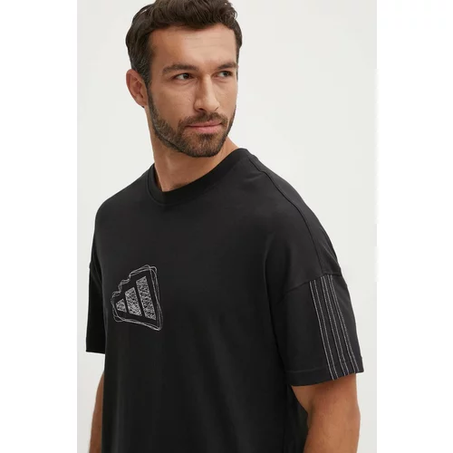 Adidas Bombažna kratka majica All SZN moška, črna barva, IX1255