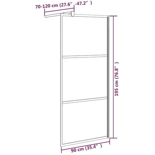 VidaXL Pregrada za tu&amp;scaron; 90 x 195 cm s napola mutnim staklom ESG crna Slike