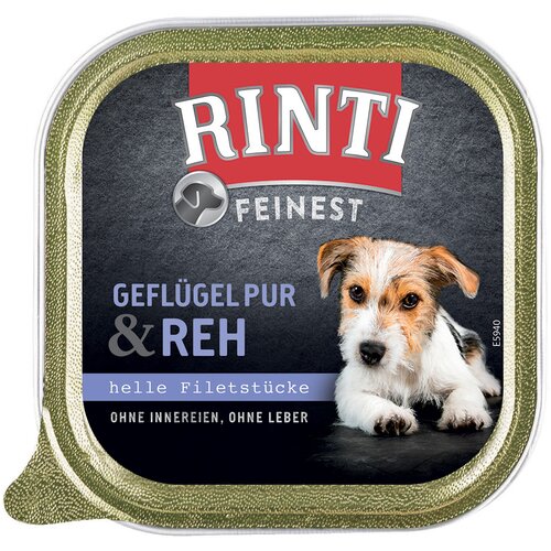 Rinti Mega pakiranje Feinest 44 x 150 g - Čista perutnina &amp;amp; jelen Slike