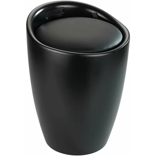 Wenko crna kupaonska stolica s izmjenjivom košarom za rublje Candy