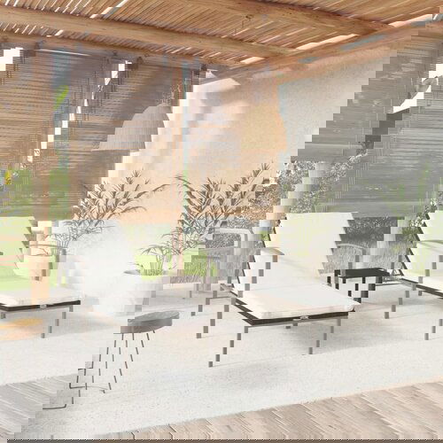 vidaXL Ležalniki 2 kosa z mizico poli ratan rjavi Cene