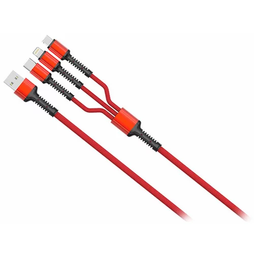 Moye CONNECT 3 IN 1 USB DATA CABLE RED