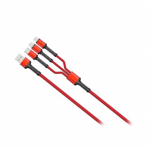 Moye CONNECT 3 IN 1 USB kabel dolžine 1 meter rdeče barve Cene