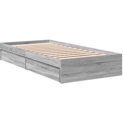 VidaXL Okvir kreveta s ladicama siva boja hrasta 75 x 190 cm drveni Slike