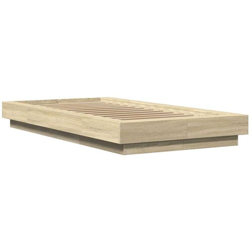 vidaXL Posteljni okvir sonoma hrast 100x200 cm inženirski les Cene