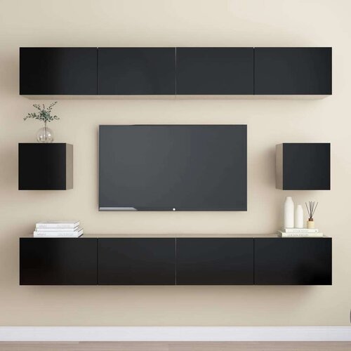  6-dijelni set TV ormarića crni od iverice Slike