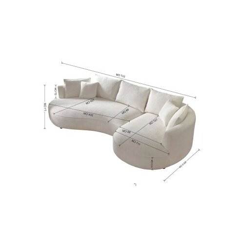 Atelier Del Sofa Ugaona sofa na razvlačenje Venedik Desna, 317 x 163,5 x 71 cm, Siva Slike