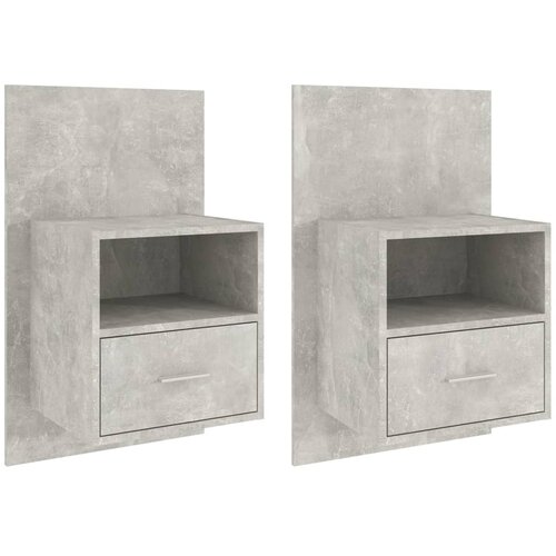 Maison Chic Stenski Dvo delni komplet Nočne omarice - Nočne mize betonsko sive, (21690267) Slike