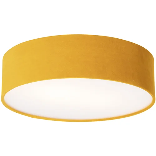 QAZQA Smart plafondlamp oker 40 cm met gouden binnenkant incl. Wifi A60- Drum