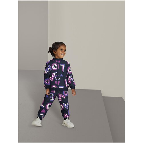 name it Dark blue patterned sweatpants for girls Nila - Girls Cene