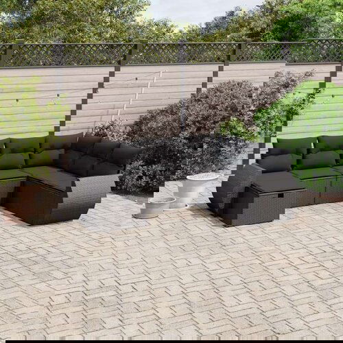  7-dijelni set vrtnih sofa od poliratana s jastucima crni Cijene