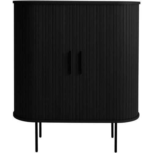 Unique Furniture Crna vitrina za vino u dekoru hrasta s kliznim vratima 100x118x40 cm Nola – Cijene