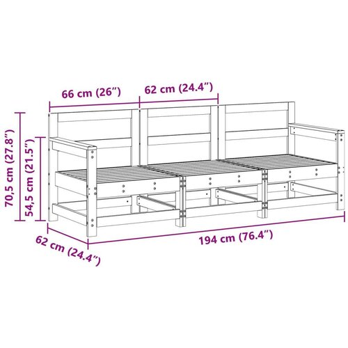  Sekcionalna sofa 3 Komad Vosak Smeđa Masivna borovina Slike
