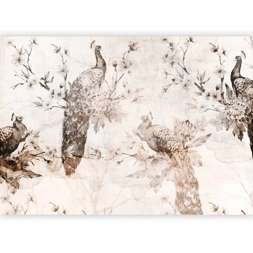  Foto tapeta - Peacocks in Delicate Beige 500x350 Vodootporna Cene