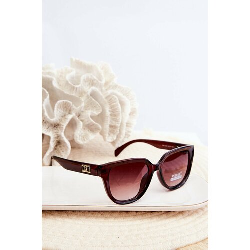 Kesi Women's Sunglasses with Gold Detailing UV400 Brown Slike