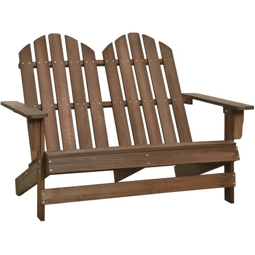 VidaXL Vrtni stol Adirondack za 2 osebi trden les jelke rjav, (20659521) Slike