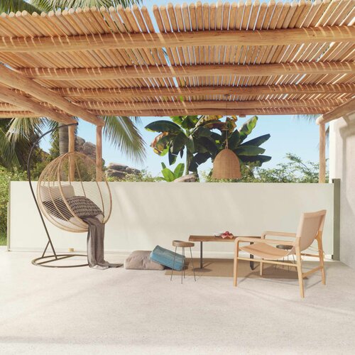 vidaXL Uvlačiva bočna tenda za terasu 117 x 600 cm krem Cijene