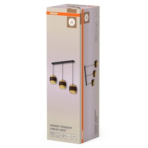 Osram visilica na lanku DECOR HORNET 3xE27/10W/230V crna/zlatna Slike