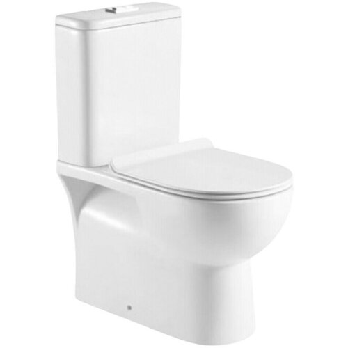 Sanotechnik Set stajaća WC &amp;scaron;koljka s daskom R3030 (S rubom za ispiranje, Bijela) Slike