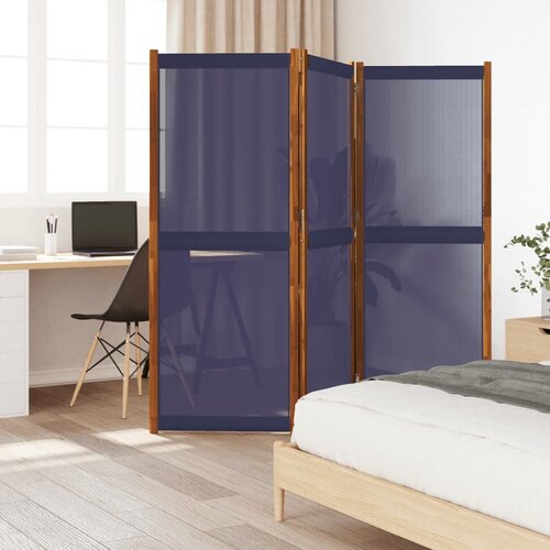 VidaXL Sobna pregrada s 3 panela tamnoplava 210x180 cm Slike