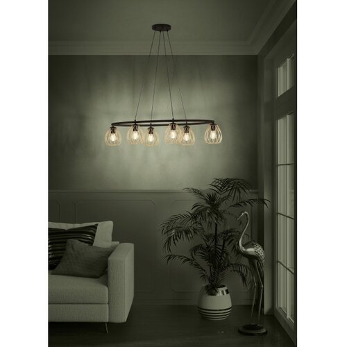 Eglo 390092 - visilica na sajli jazminia 6xE27/40W/230V crna/zlatna Slike