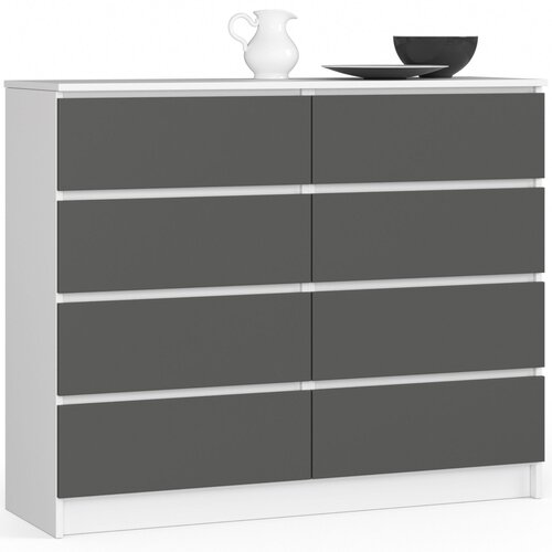 AKORD KOMODA K120 8SZ CLP BELO / SIVO, (21703027) Slike